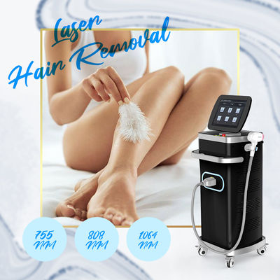 Máquina médica da beleza do laser do diodo da máquina 755nm 808nm 1064nm da remoção do cabelo do laser para o salão de beleza