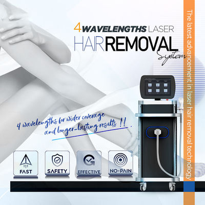 1.6kw Laser de remoção de pelos de Diodo de Titânio de Platina de Gelo 4 comprimento de onda 755 808 940 1064nm